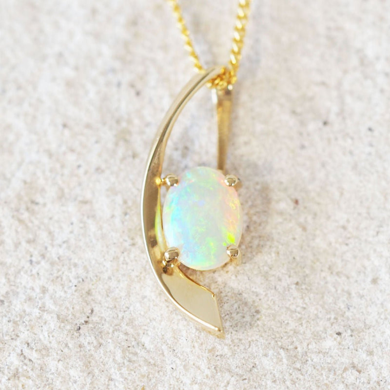 Opal Sapphire Duo Fine 14ct Gold Necklace – Gisler Jewellery